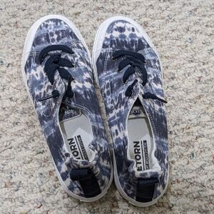 Tretorn Blue and White Tie-Dye Sneakers